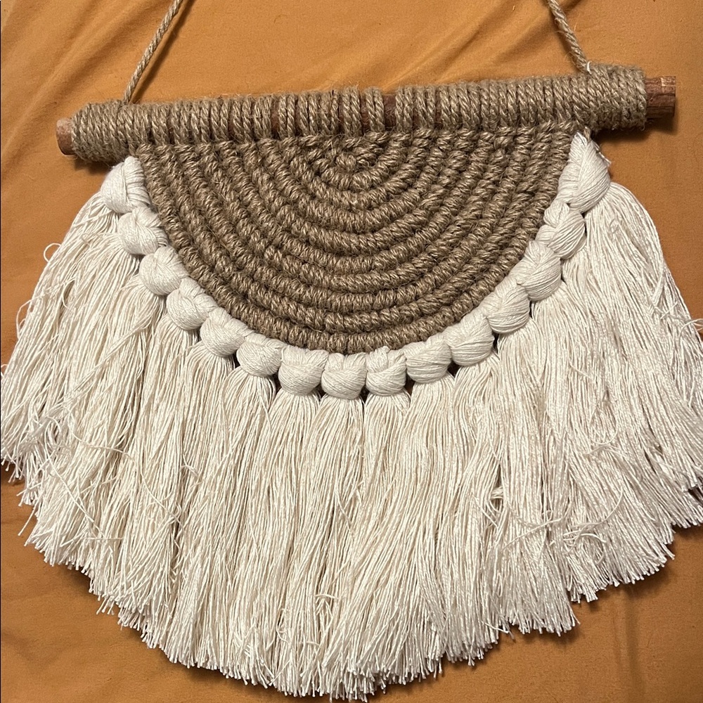 Hobby Lobby Brown and Cream Woven Wall Hanging